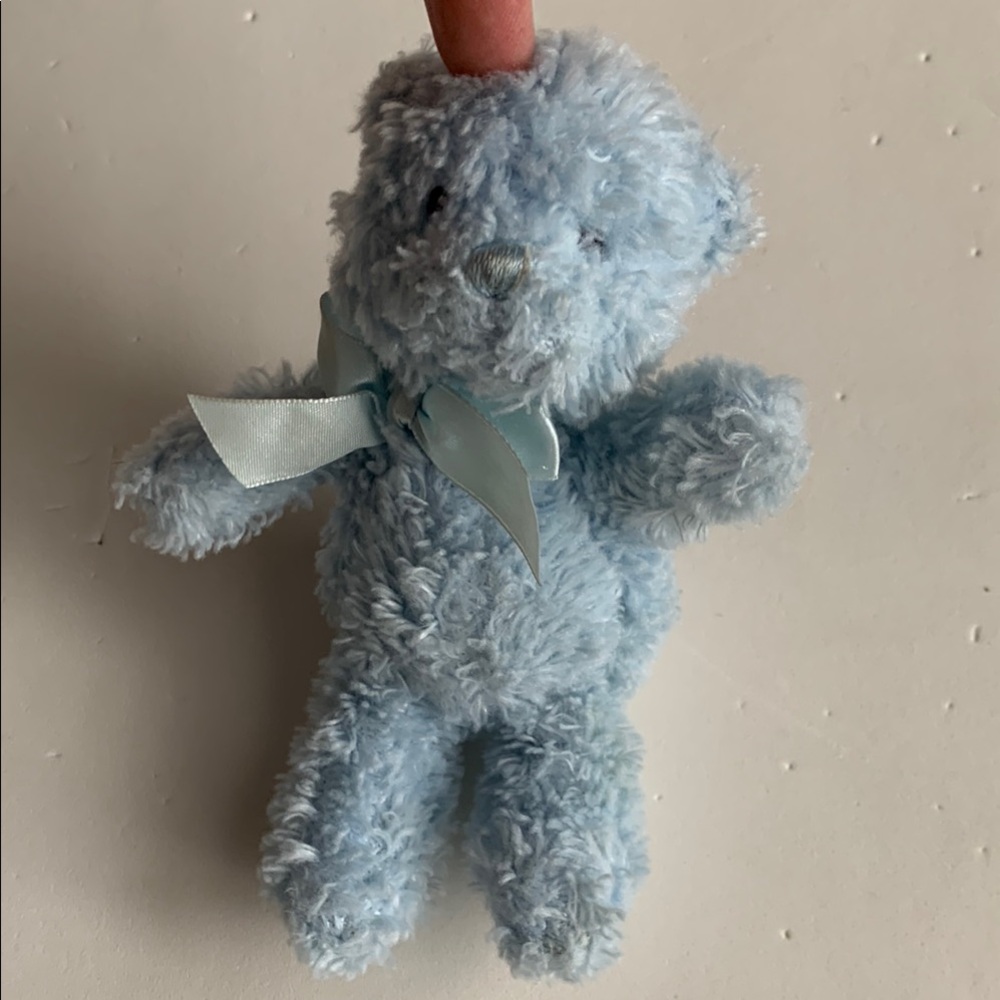 Baby Gund Blue “My First Teddy” Rattle Bear Plush NWOT